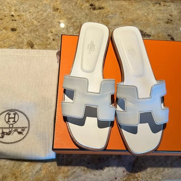 Hermes white Oran Sandal - Picture 5 of 8